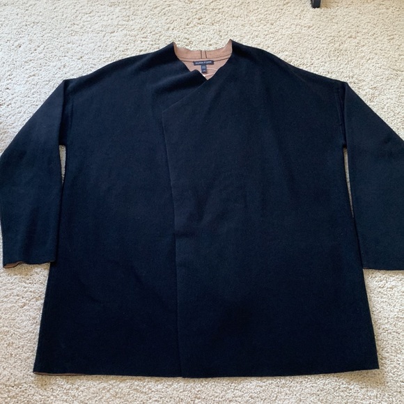 NWT Eileen Fisher Silk and Organic Coton Drape Front Cardigan, sz L - Picture 3 of 10